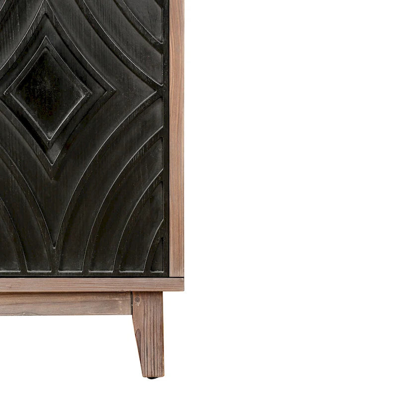 Buffet/Crédence Mid-Century avec Pieds en Bois Massif, 4 Portes et 2 Étagères