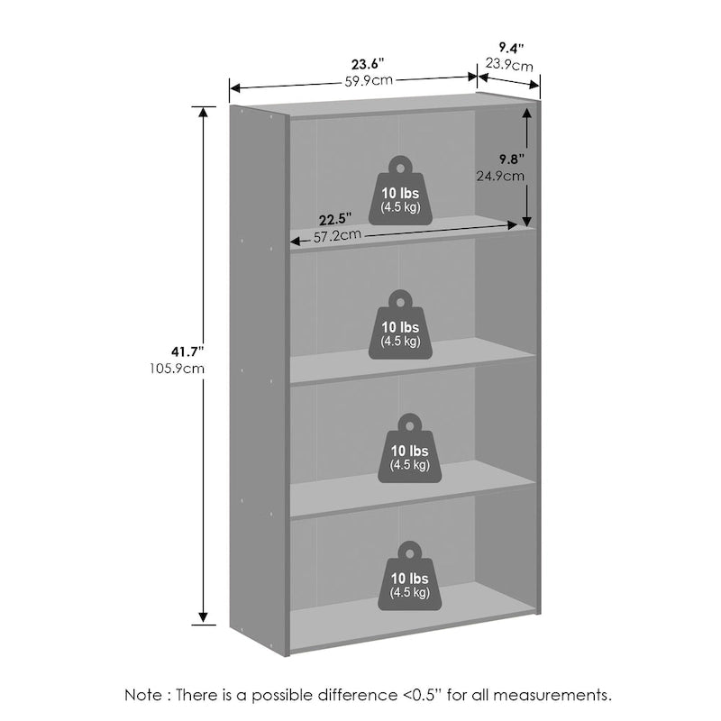 Étagère ouverte simple, Bibliothèques, 4 niveaux