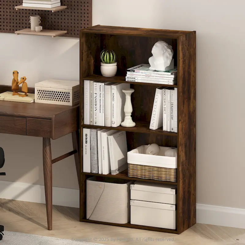 Étagère ouverte simple, Bibliothèques, 4 niveaux