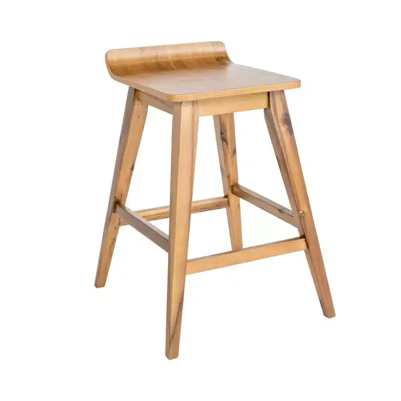 Carter Counter Height Barstool Natural - ClickDecor: Wood Frame, Fixed Height, No Assembly Required