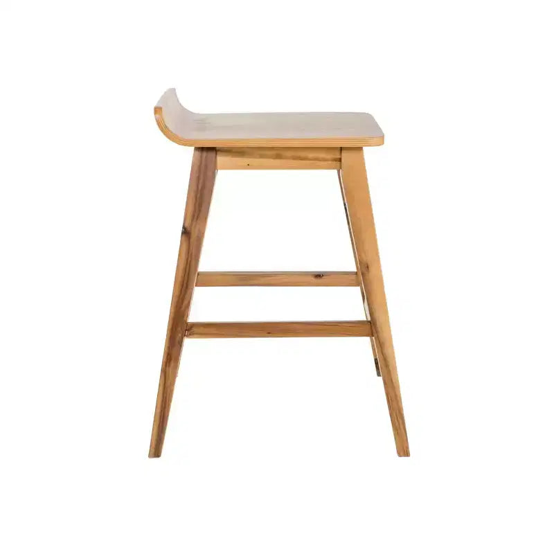 Carter Counter Height Barstool Natural - ClickDecor: Wood Frame, Fixed Height, No Assembly Required