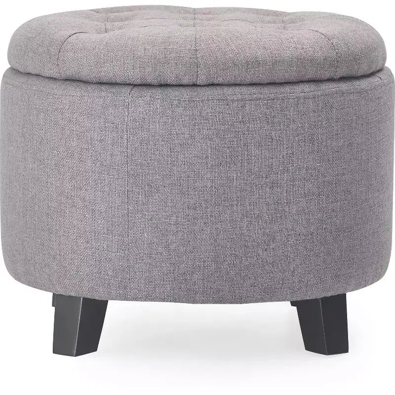Bennett Round Storage Ottoman Gray - Finch