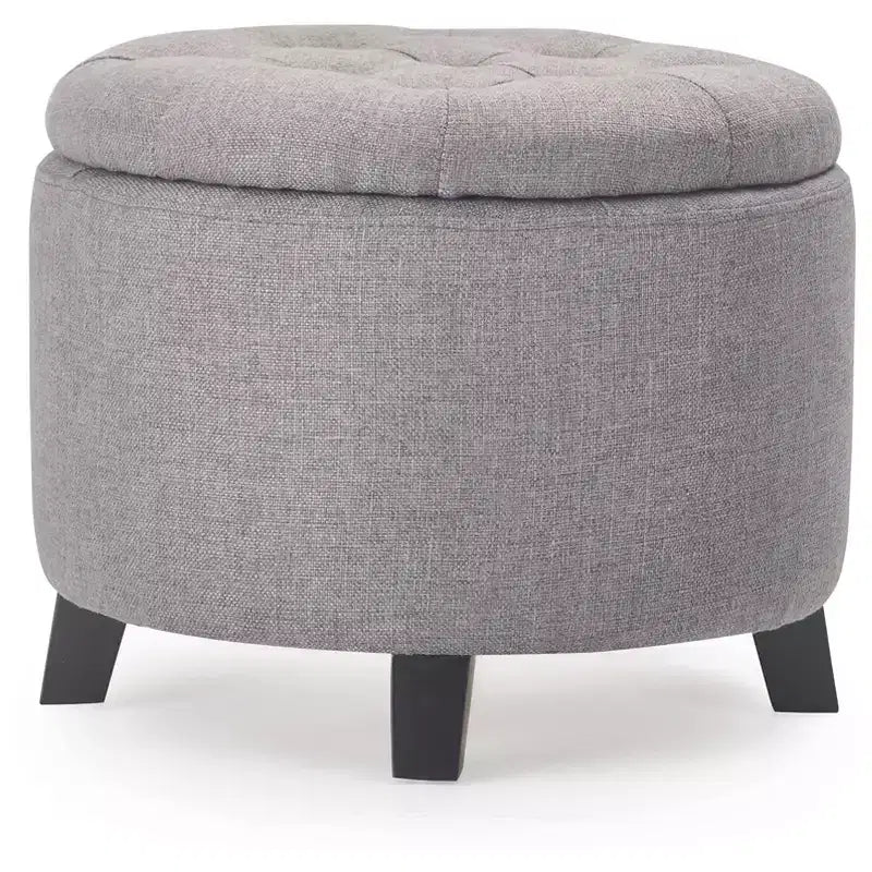 Bennett Round Storage Ottoman Gray - Finch