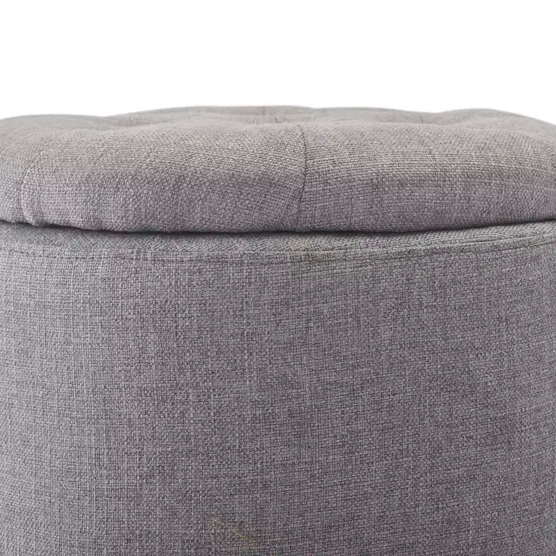 Bennett Round Storage Ottoman Gray - Finch