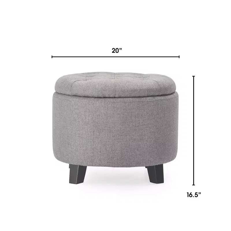 Bennett Round Storage Ottoman Gray - Finch