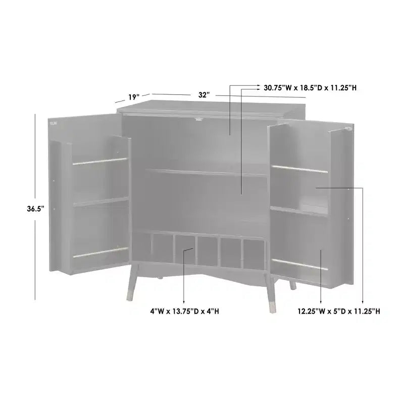 Lifestorey Killian Mid Century Modern Bar Cabinet