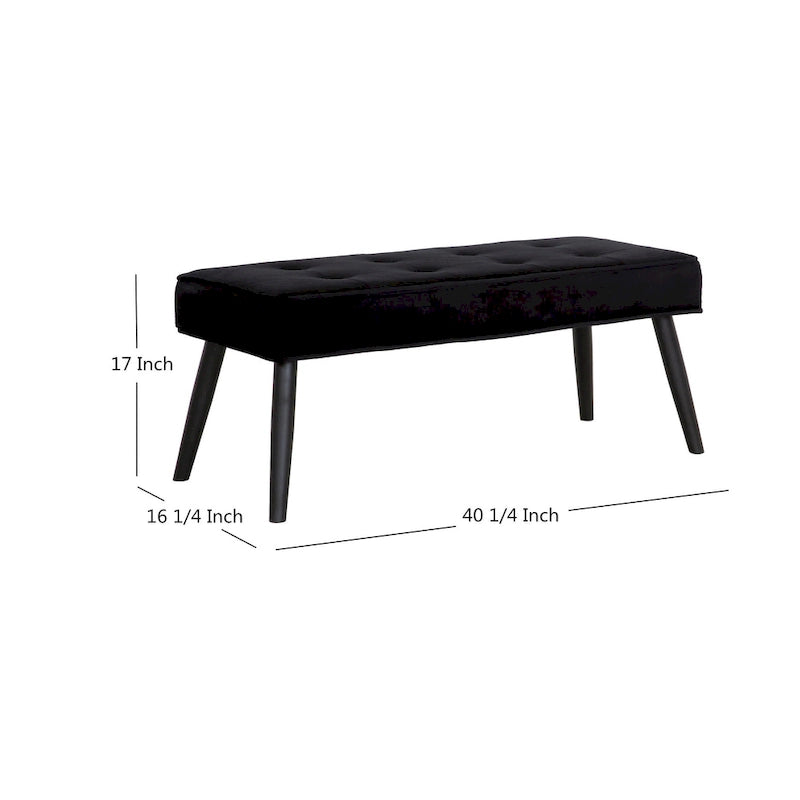 Banc de rangement capitonné en velours