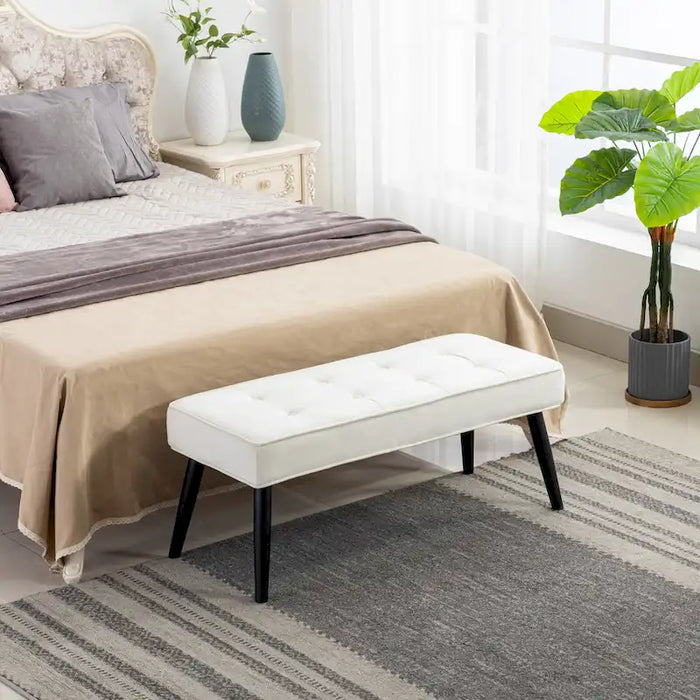 Banc de rangement capitonné en velours