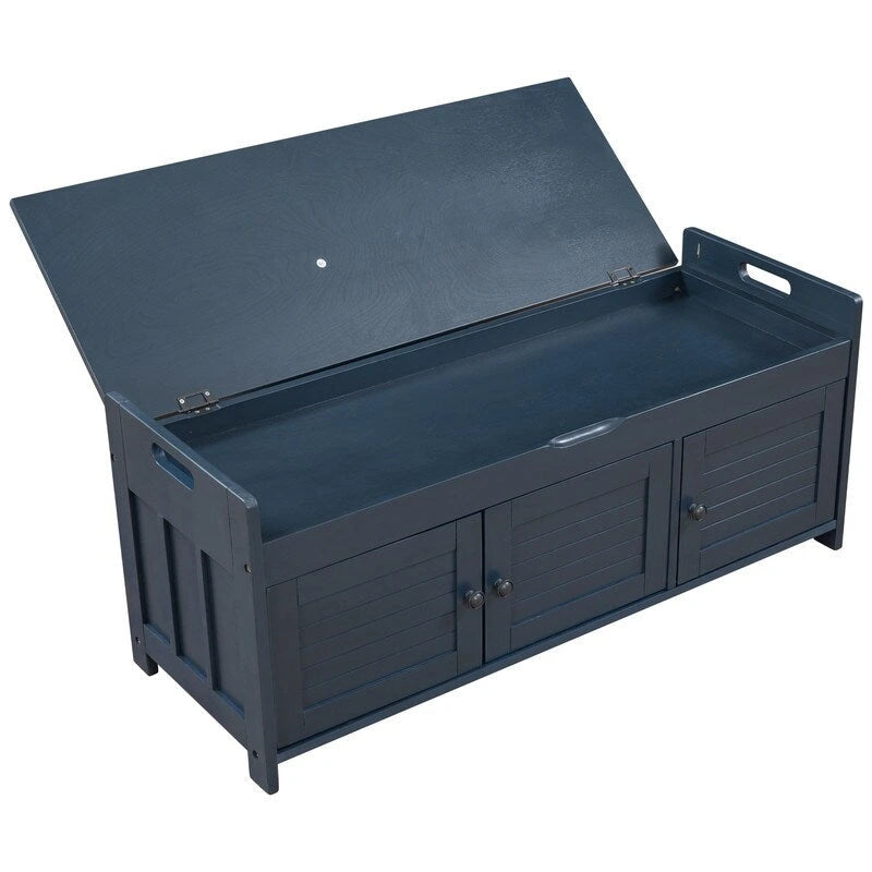 Banc de rangement à chaussures en bois avec coussin pour entrée