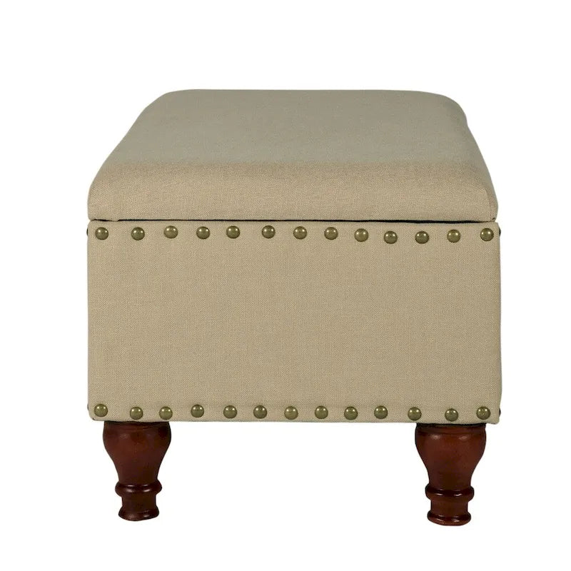 Banc de rangement clouté