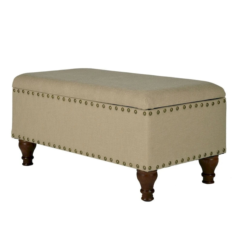 Banc de rangement clouté