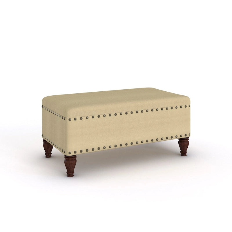 Banc de rangement clouté