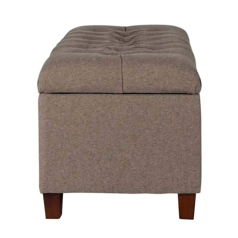 Banc de rangement capitonné marron