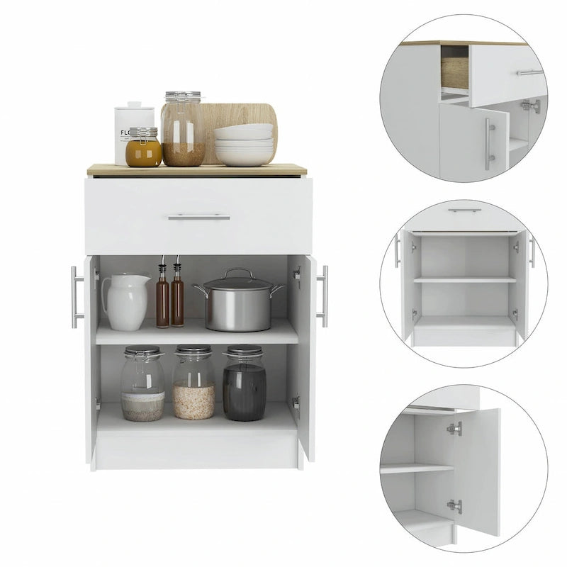34 armoires de garde-manger en chêne clair et blanc