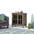 Meuble de rangement bas de style transitionnel en bois massif, 81 cm de large