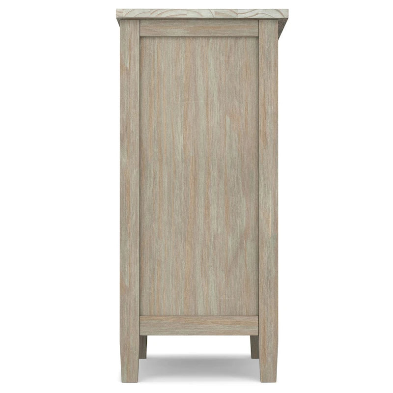 Meuble de rangement bas de style transitionnel en bois massif, 81 cm de large