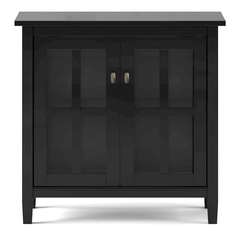 Meuble de rangement bas de style transitionnel en bois massif, 81 cm de large