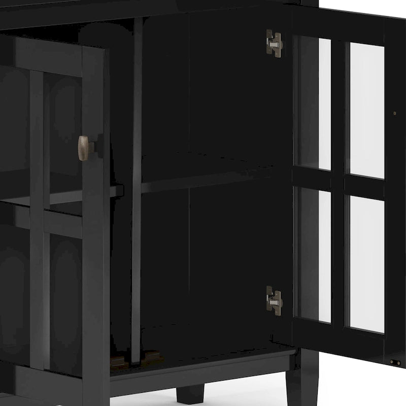 Meuble de rangement bas de style transitionnel en bois massif, 81 cm de large
