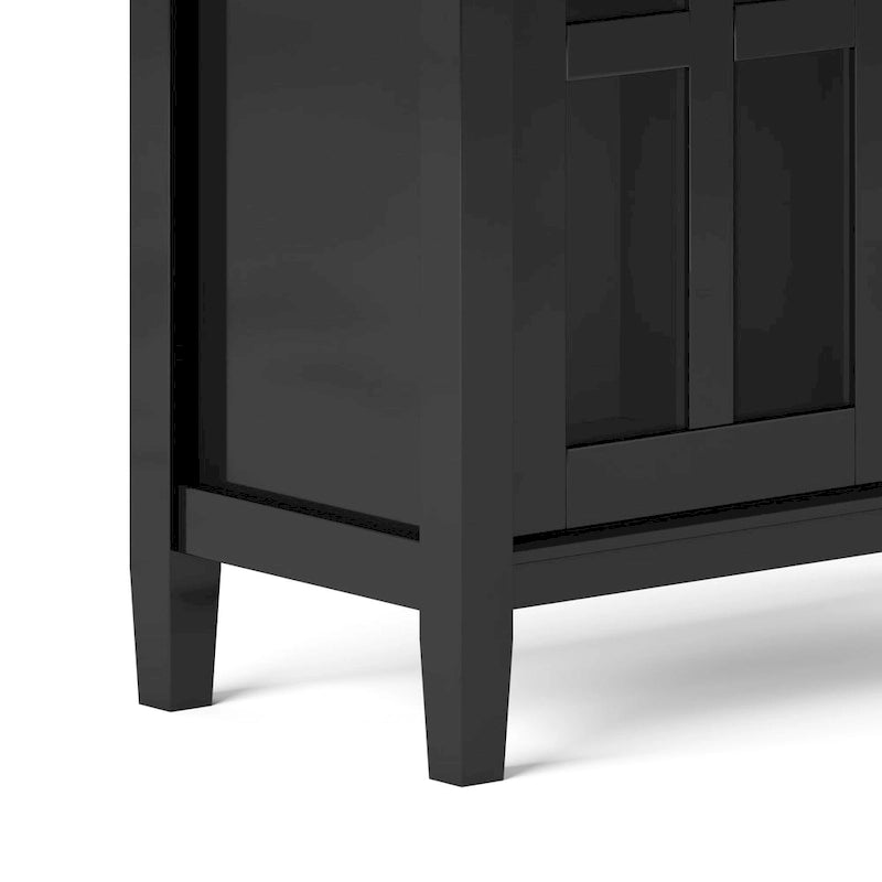 Meuble de rangement bas de style transitionnel en bois massif, 81 cm de large