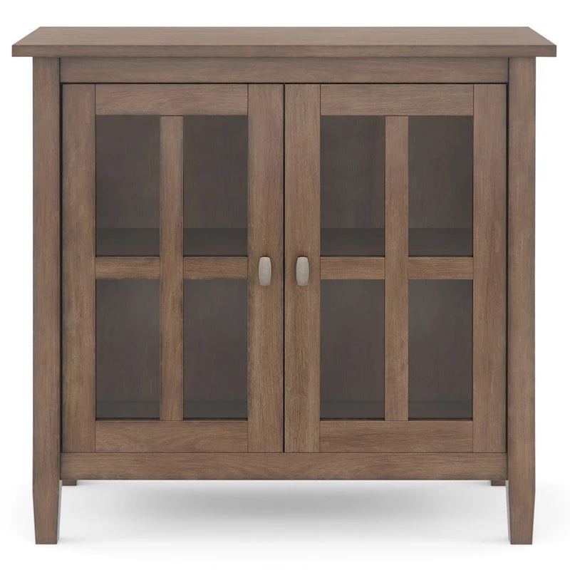 Meuble de rangement bas de style transitionnel en bois massif, 81 cm de large