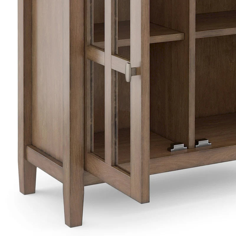 Meuble de rangement bas de style transitionnel en bois massif, 81 cm de large
