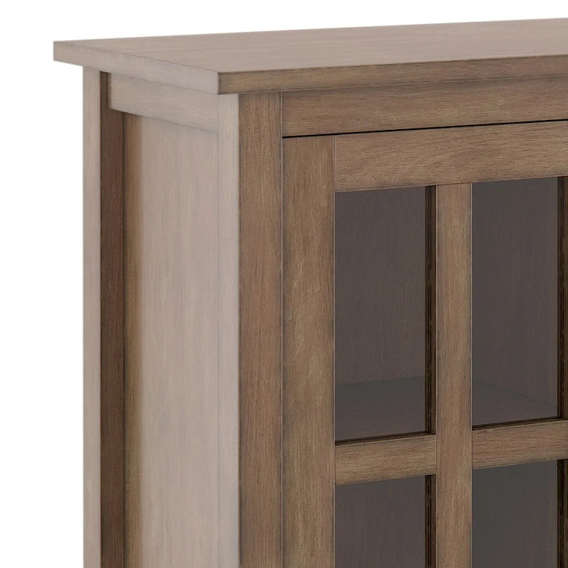 Meuble de rangement bas de style transitionnel en bois massif, 81 cm de large
