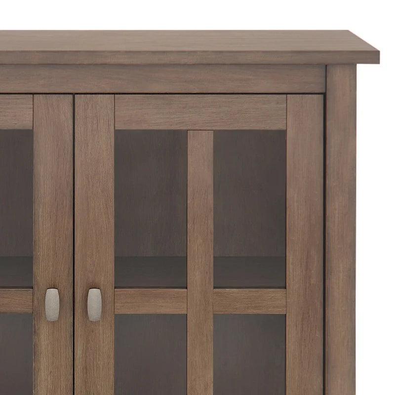 Meuble de rangement bas de style transitionnel en bois massif, 81 cm de large