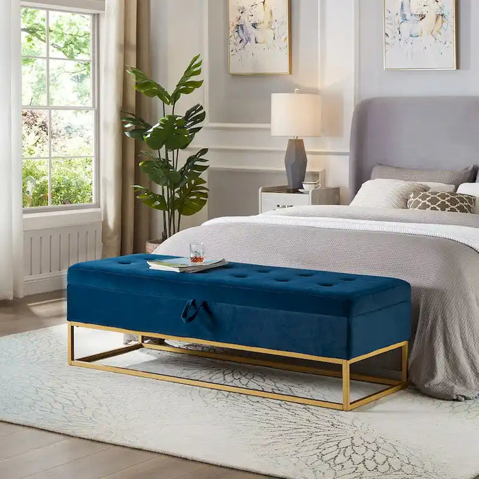 58,6 Banc de lit avec base en métal et rangement