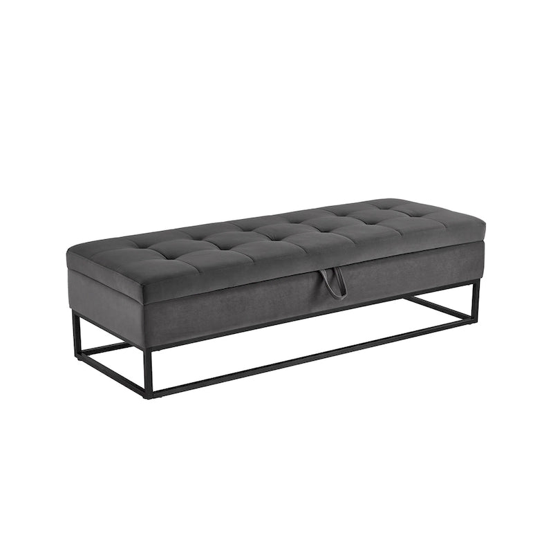 58,6 Banc de lit avec base en métal et rangement