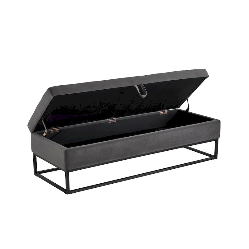 58,6 Banc de lit avec base en métal et rangement