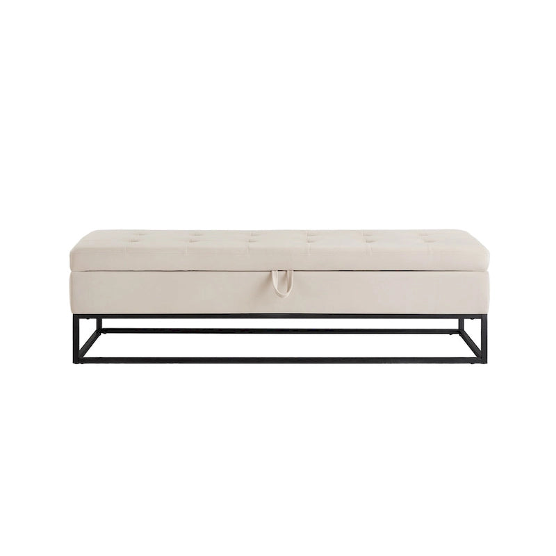 58,6 Banc de lit avec base en métal et rangement