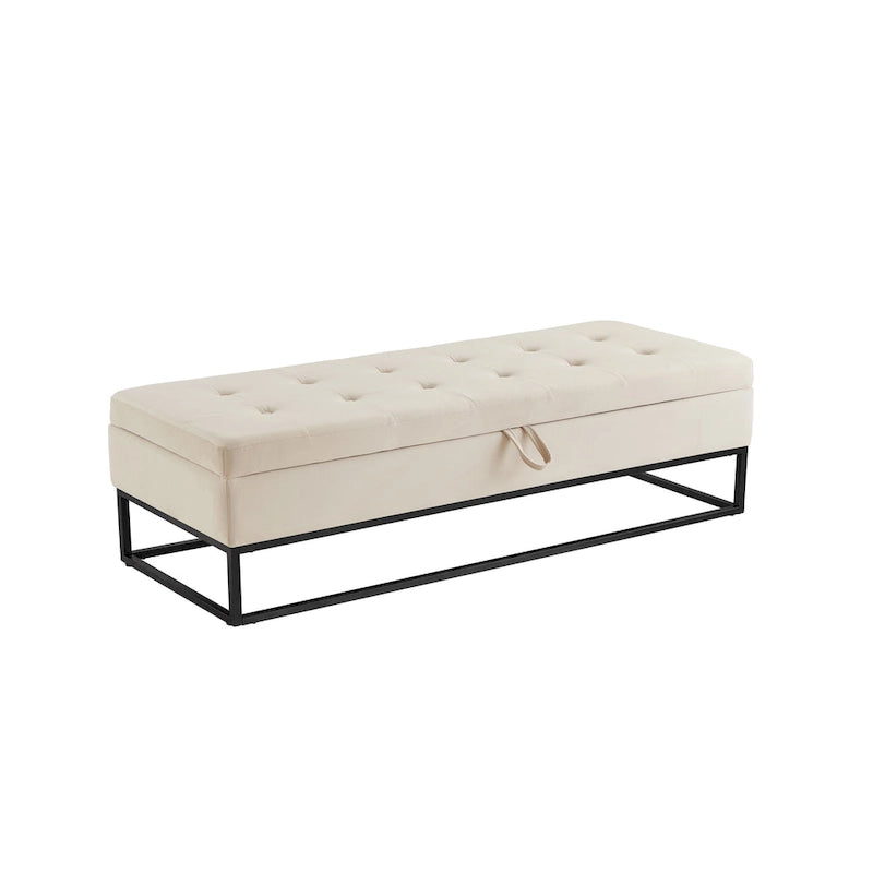 58,6 Banc de lit avec base en métal et rangement