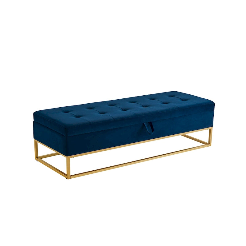 58,6 Banc de lit avec base en métal et rangement