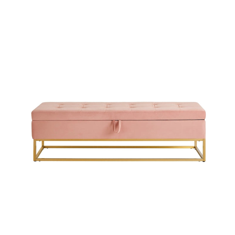 58,6 Banc de lit avec base en métal et rangement
