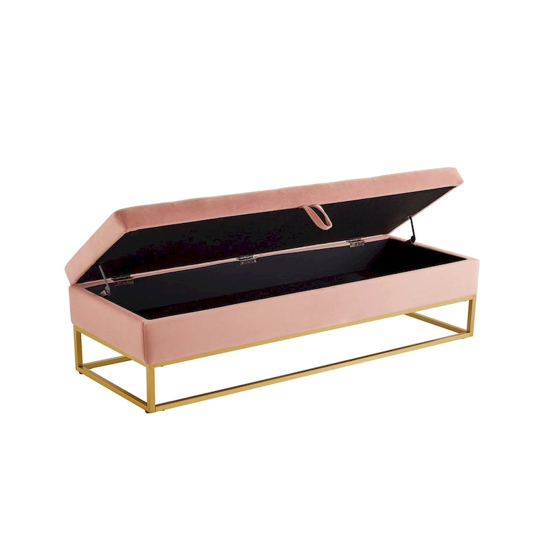 58,6 Banc de lit avec base en métal et rangement