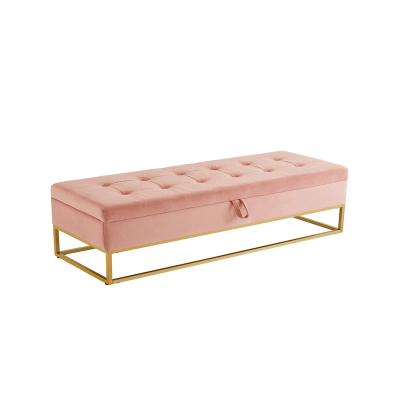 58,6 Banc de lit avec base en métal et rangement