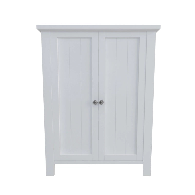 Meuble de rangement de salle de bain en bois avec 2 étagères réglables