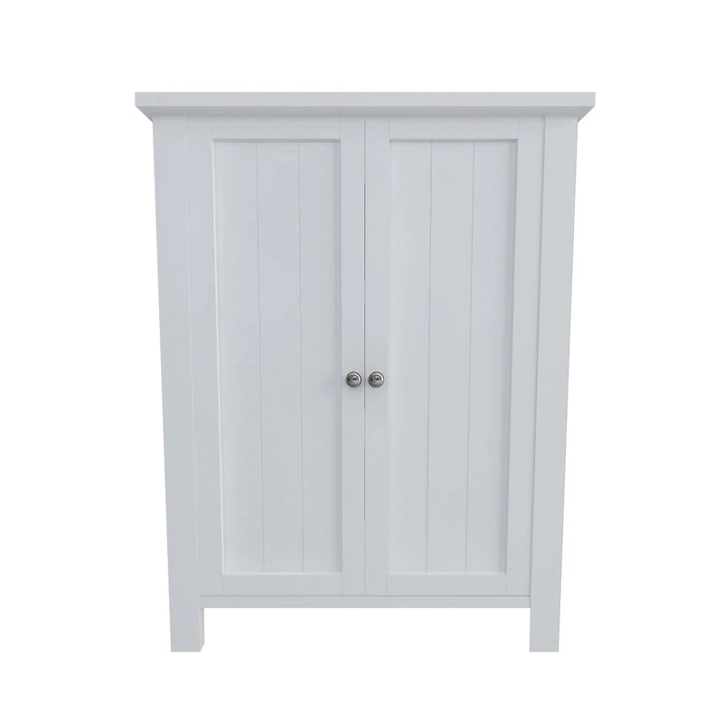 Meuble de rangement de salle de bain en bois avec 2 étagères réglables