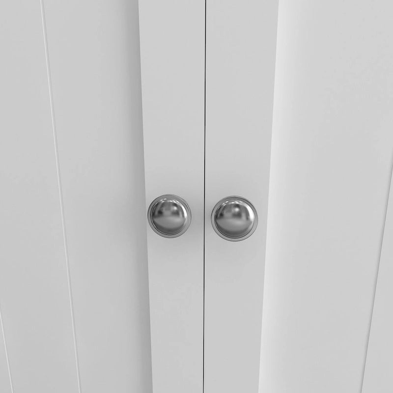 Meuble de rangement de salle de bain en bois avec 2 étagères réglables