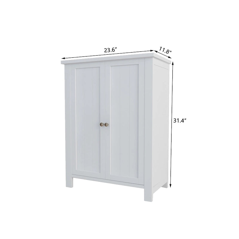 Meuble de rangement de salle de bain en bois avec 2 étagères réglables