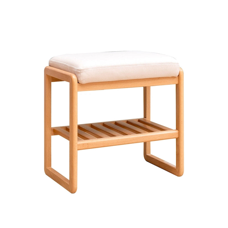 Banc à chaussures en bois avec coussin