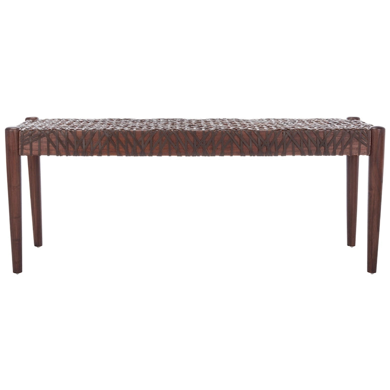 Banc en bois et cuir