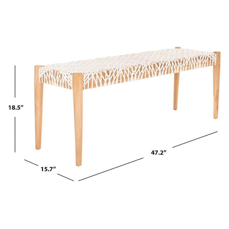 Banc en bois et cuir
