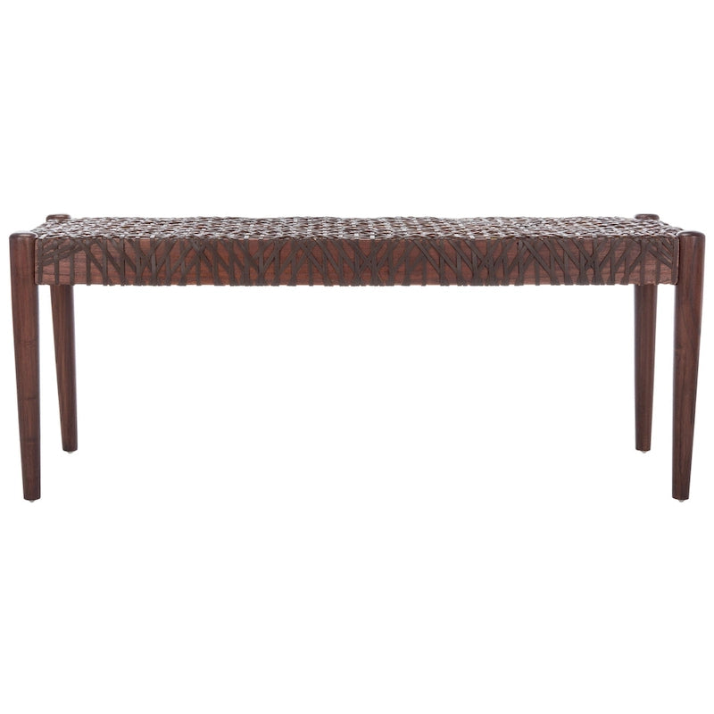 Banc en bois et cuir