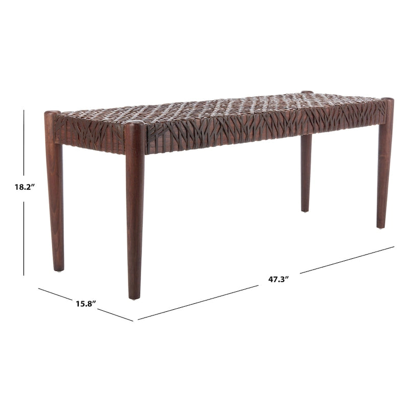 Banc en bois et cuir