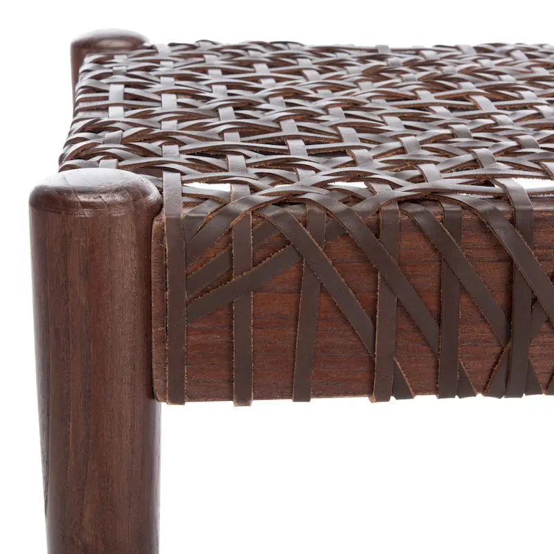 Banc en bois et cuir