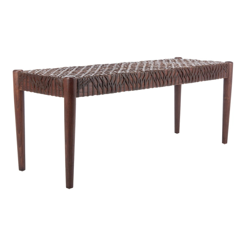 Banc en bois et cuir