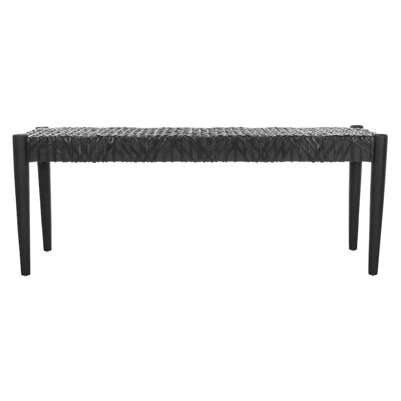 Banc en bois et cuir