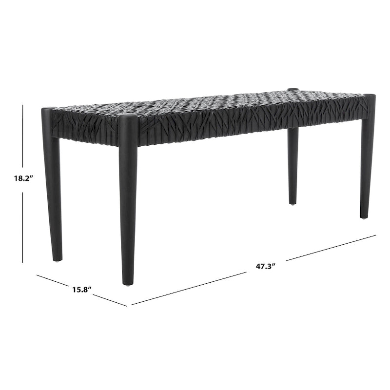 Banc en bois et cuir