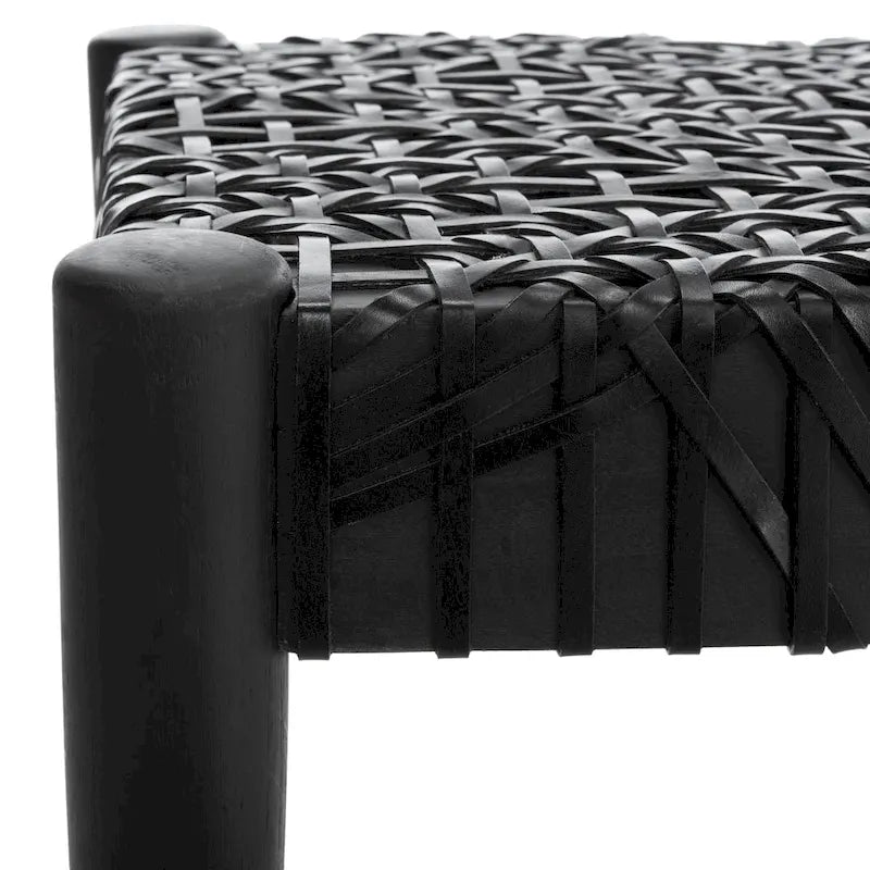 Banc en bois et cuir
